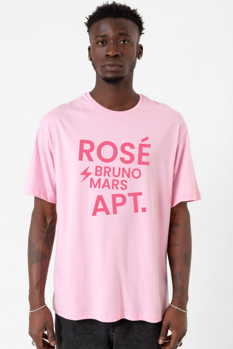 BLACKPINK ROSE BRUNO MARS APT Pembe Erkek Oversize Tshirt