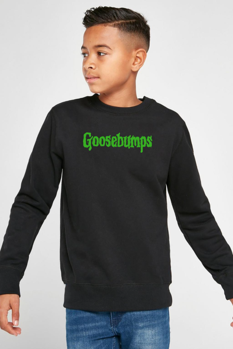 Goosebumps Lettern Siyah Çocuk 2ip Sweatshirt