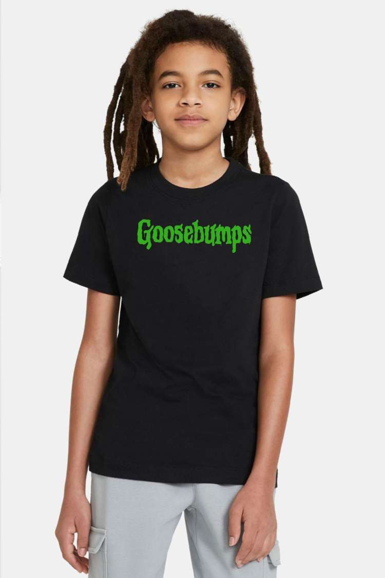 Goosebumps Lettern Siyah Çocuk Tshirt