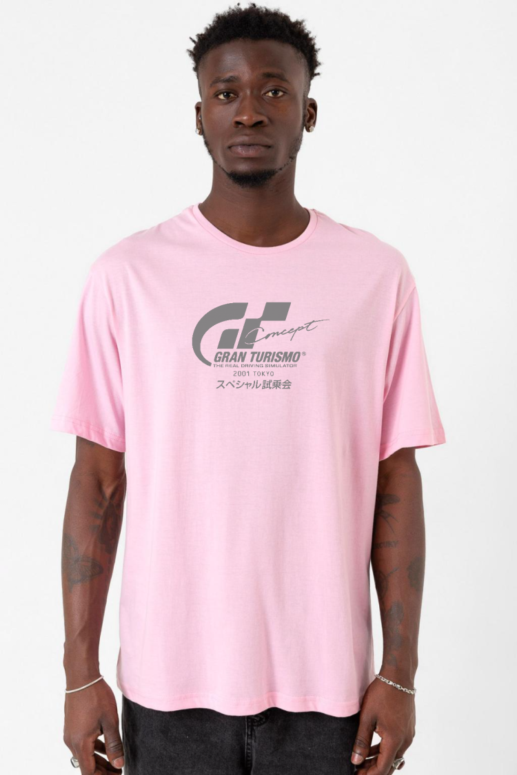 Gran Turismo Concept Pembe Erkek Oversize Tshirt