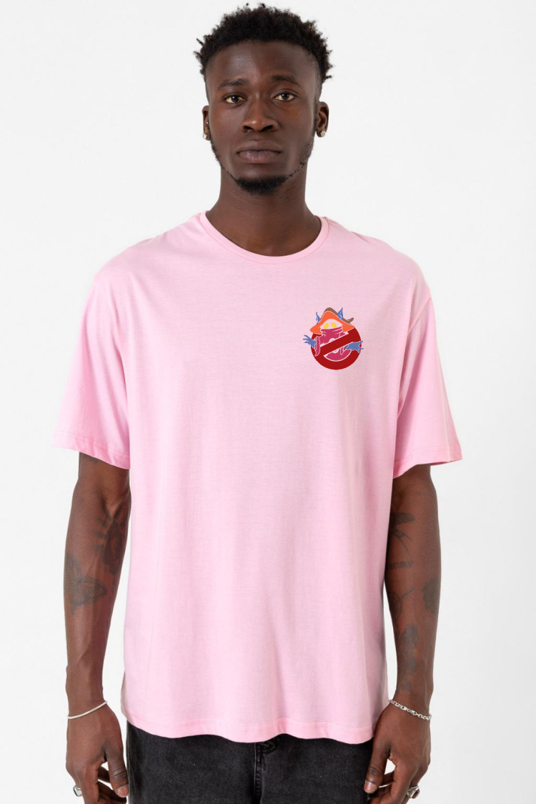 He Man Ghostmasters Logo Pembe Erkek Oversize Tshirt