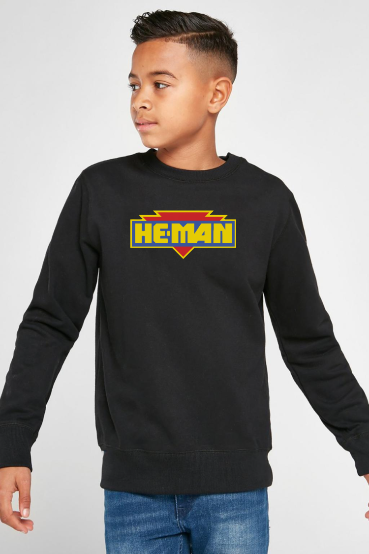 He Man Logo Siyah Çocuk 2ip Sweatshirt