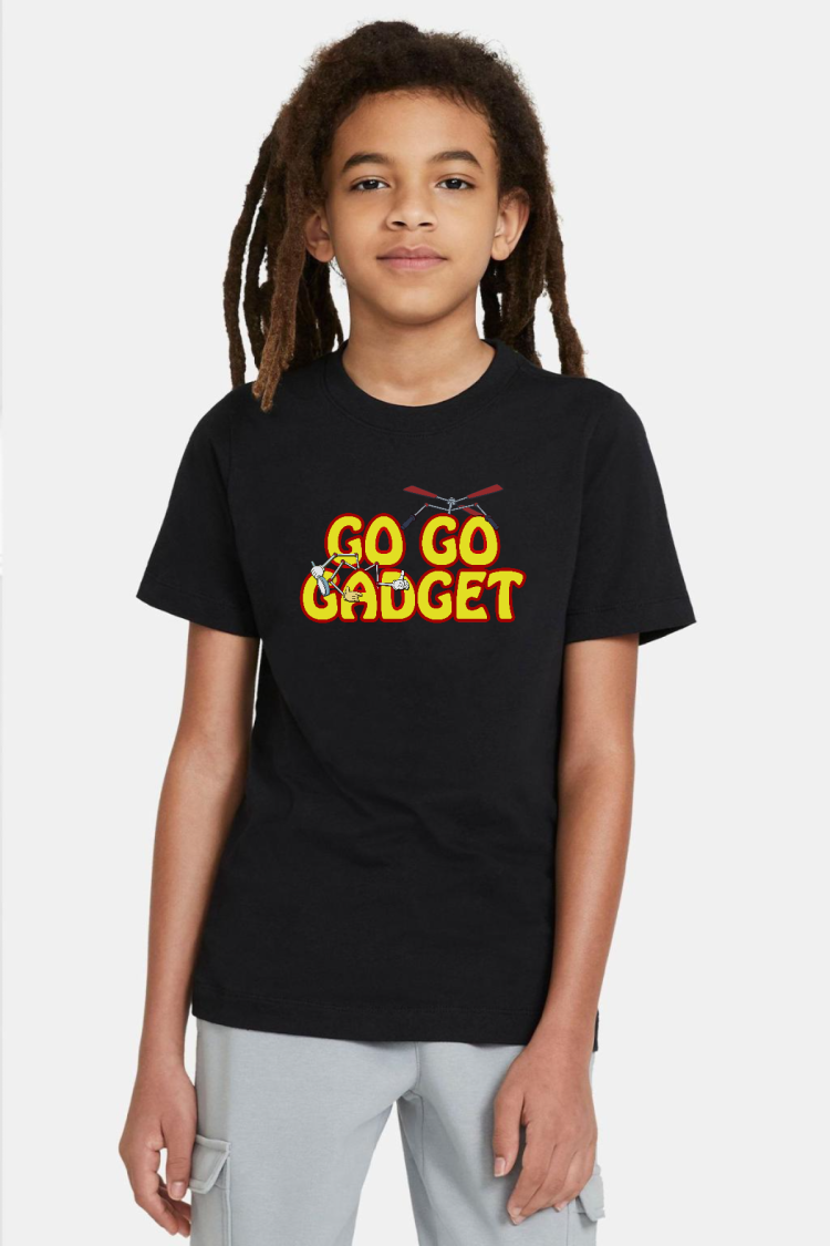 Inspector Gadget Go Go Gadget Siyah Çocuk Tshirt