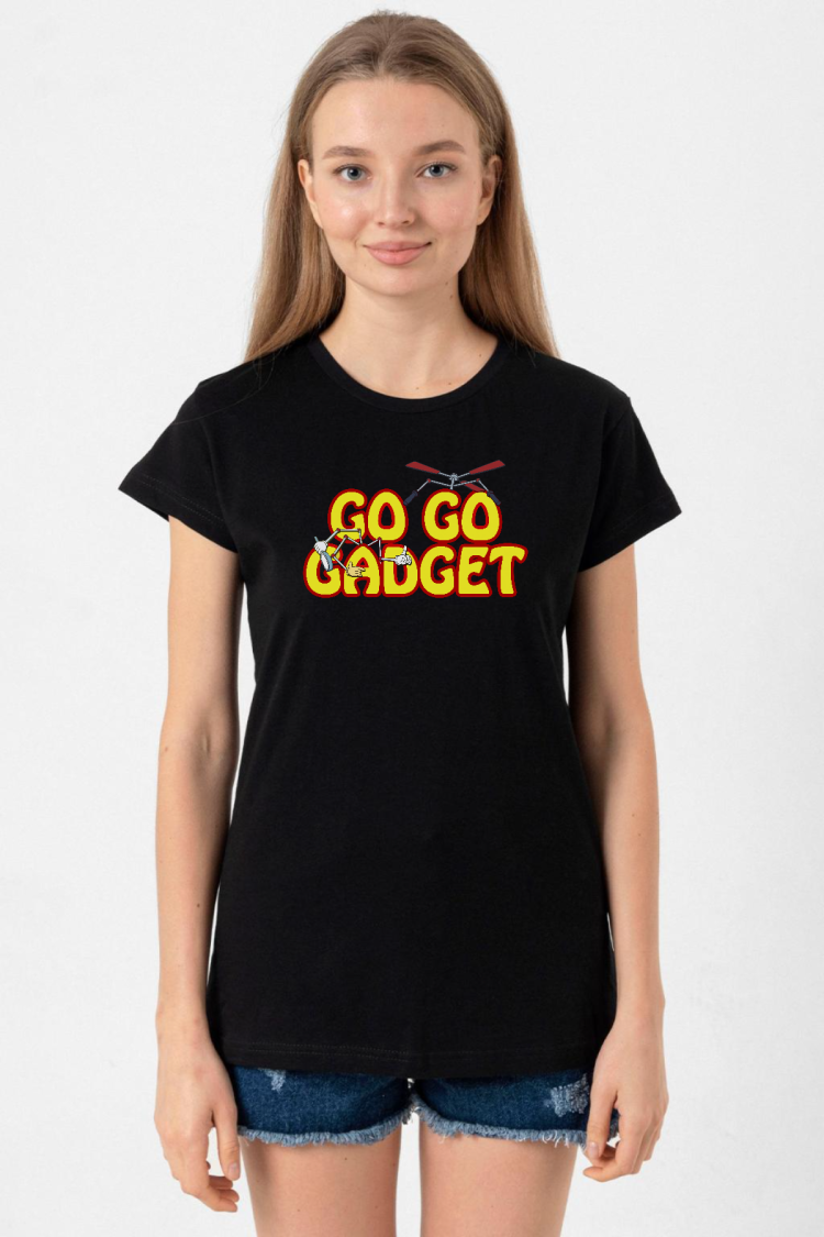 Inspector Gadget Go Go Gadget Siyah Kadın Tshirt