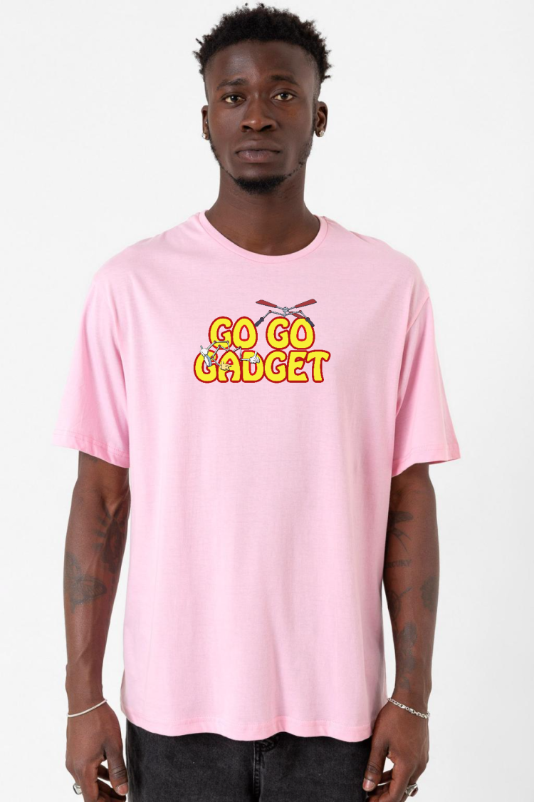 Inspector Gadget Go Go Gadget Pembe Erkek Oversize Tshirt