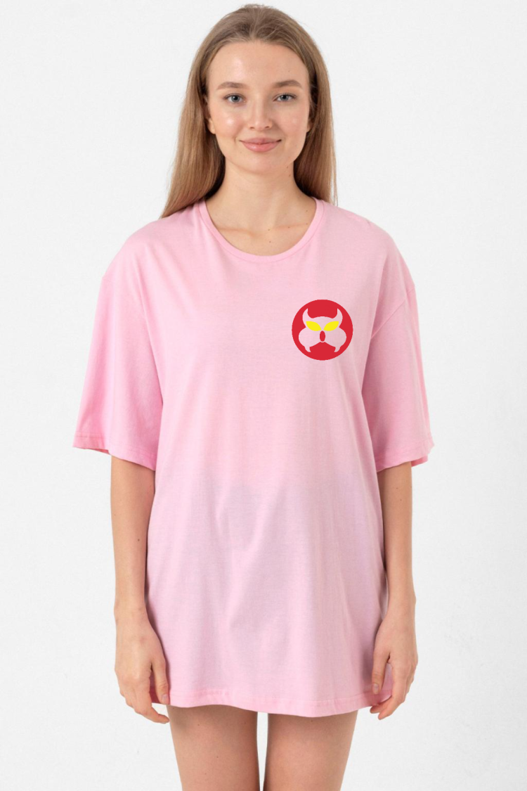 Inspector Gadget Mad Pembe Kadın Oversize Tshirt