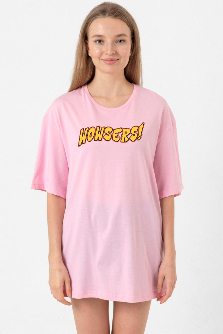 Inspector Gadget Wowsers Pembe Kadın Oversize Tshirt