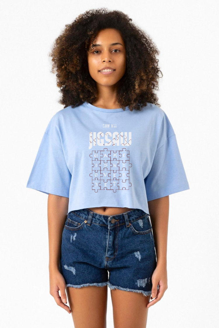 Jigsaw Game Isn_t Over Yet Bebe Mavi Kadın Crop Tshirt