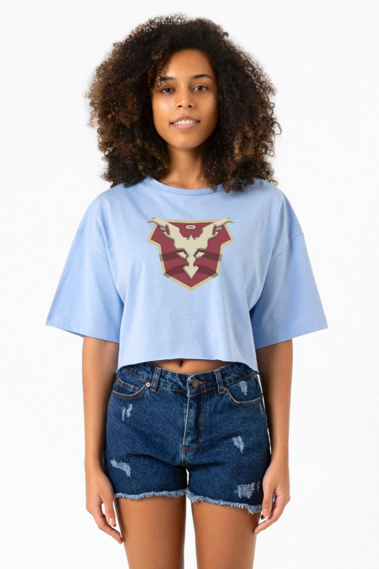 Jupiters Legacy Utopian Chest Bebe Mavi Kadın Crop Tshirt