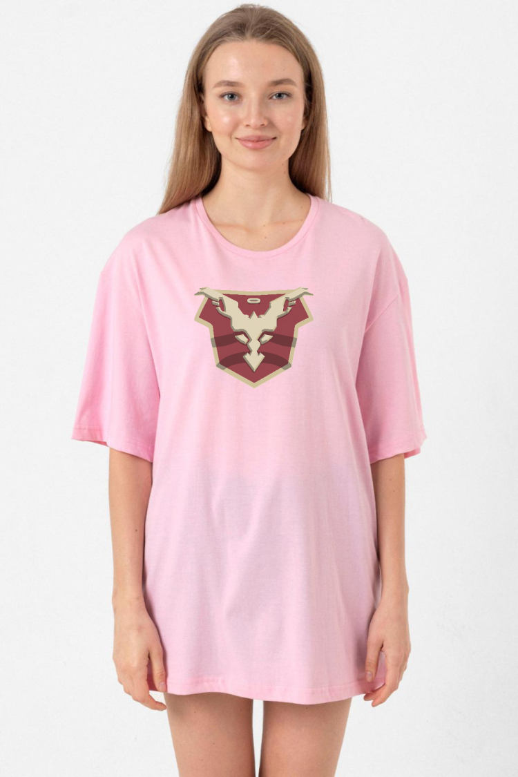 Jupiters Legacy Utopian Chest Pembe Kadın Oversize Tshirt