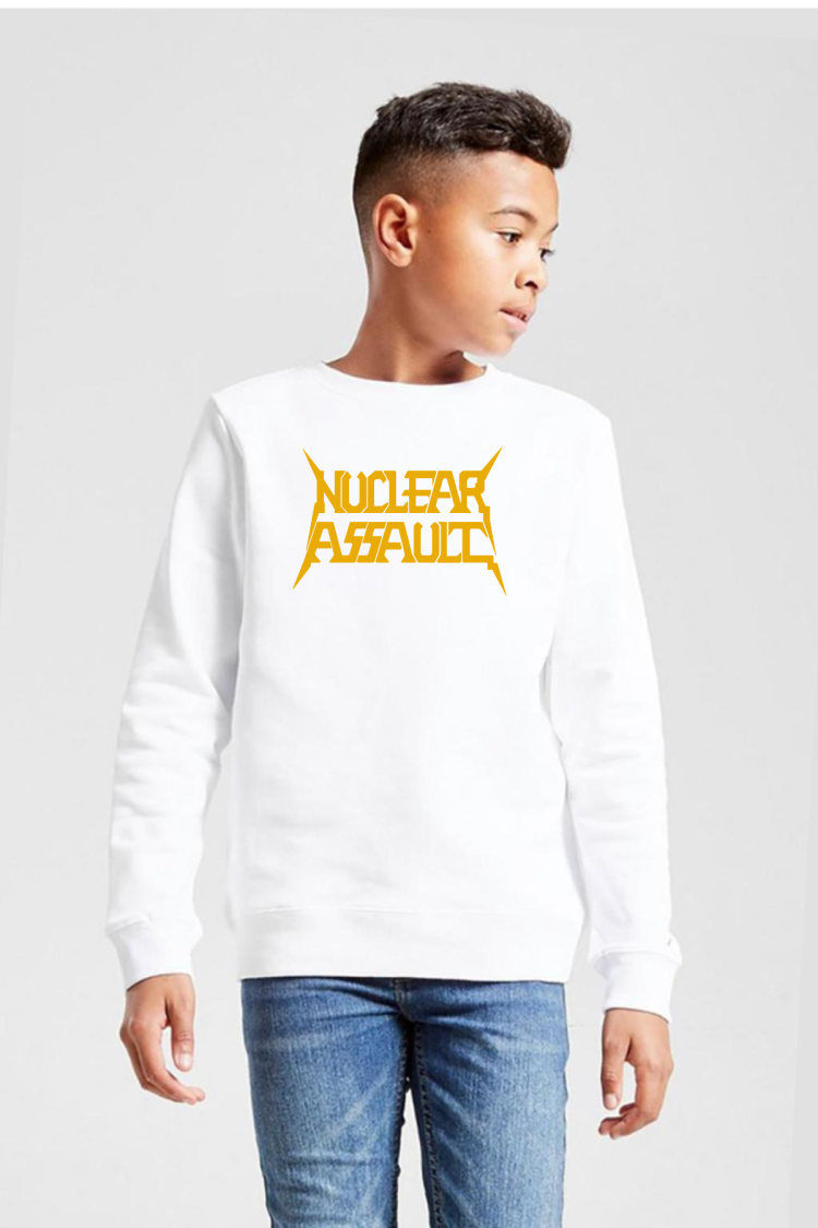 Nuclear Assault Lettern Beyaz Çocuk 2ip Sweatshirt