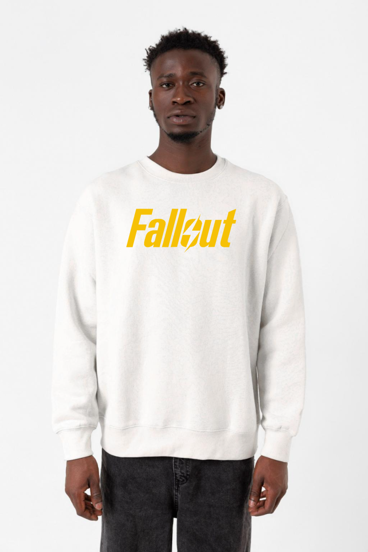 Fallout Lettern Beyaz Erkek 2ip Sweatshirt