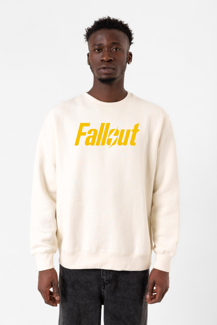 Fallout Lettern Ekru Erkek 2ip Sweatshirt