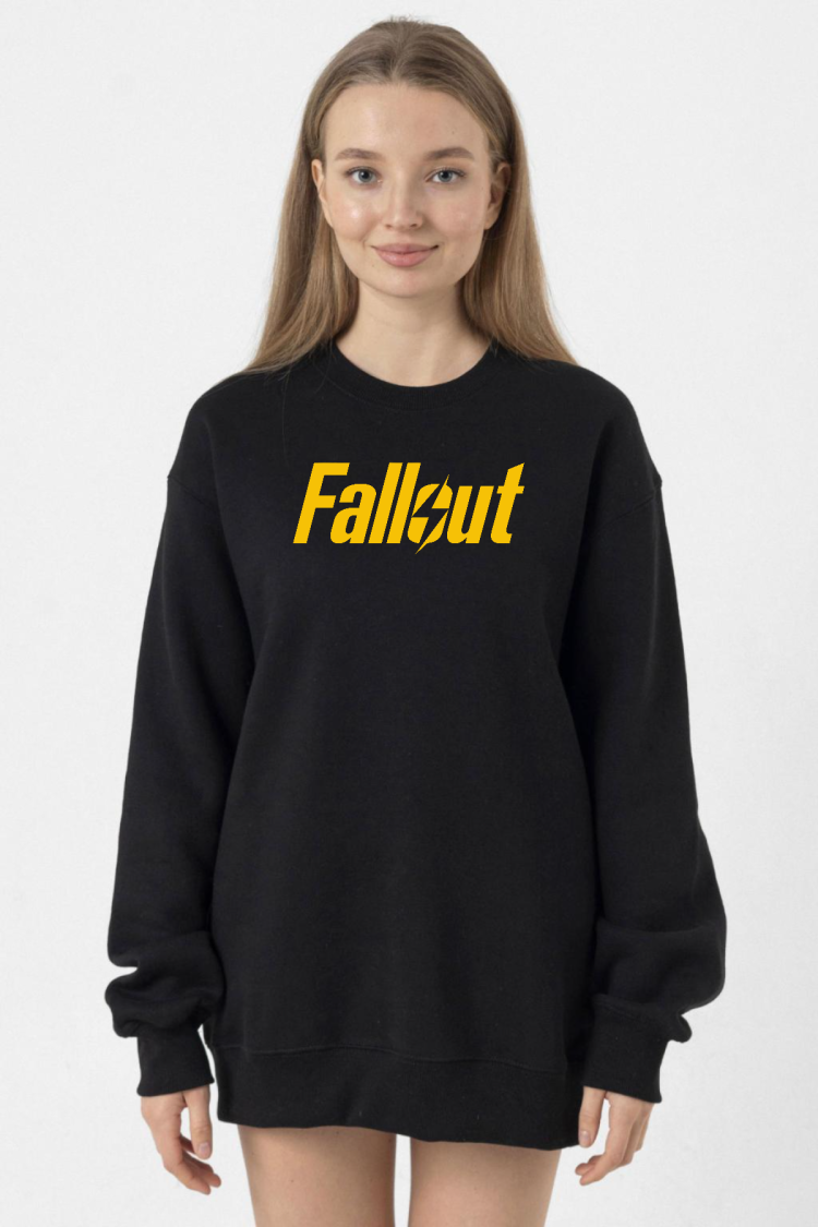 Fallout Lettern Siyah Kadın 2ip Sweatshirt