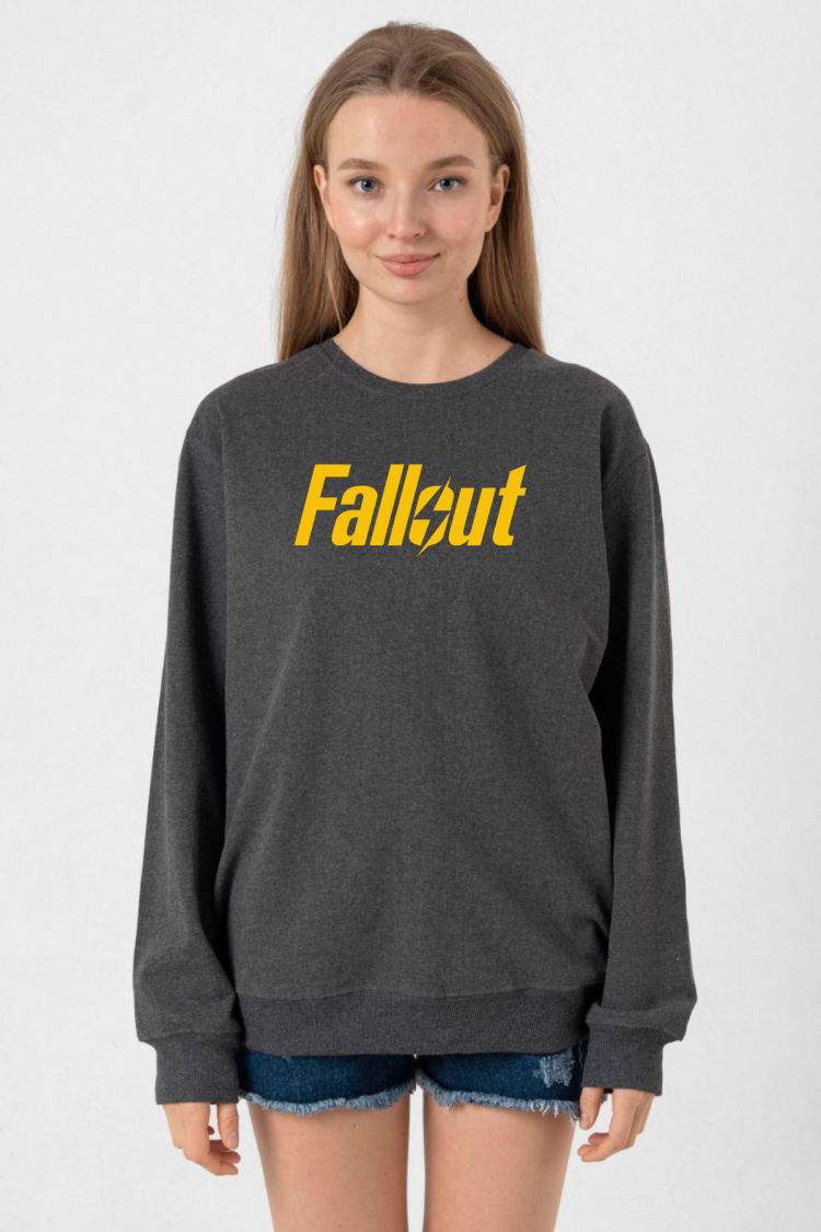 Fallout Lettern Füme Kadın 2ip Sweatshirt