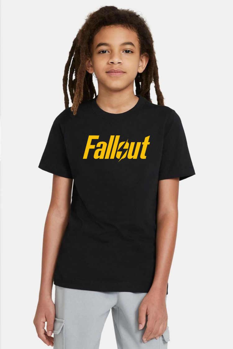 Fallout Lettern Siyah Çocuk Tshirt