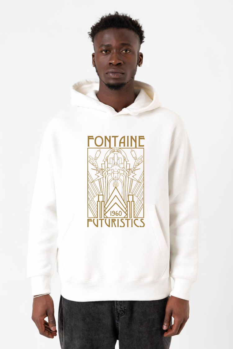 Bioshock Fontaine Futuristics Beyaz Erkek 3ip Kapşonlu Sweatshirt