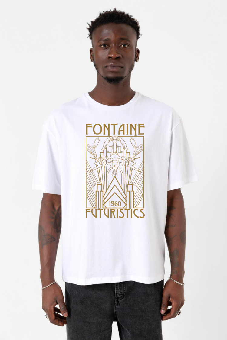 Bioshock Fontaine Futuristics Beyaz Erkek Oversize Tshirt