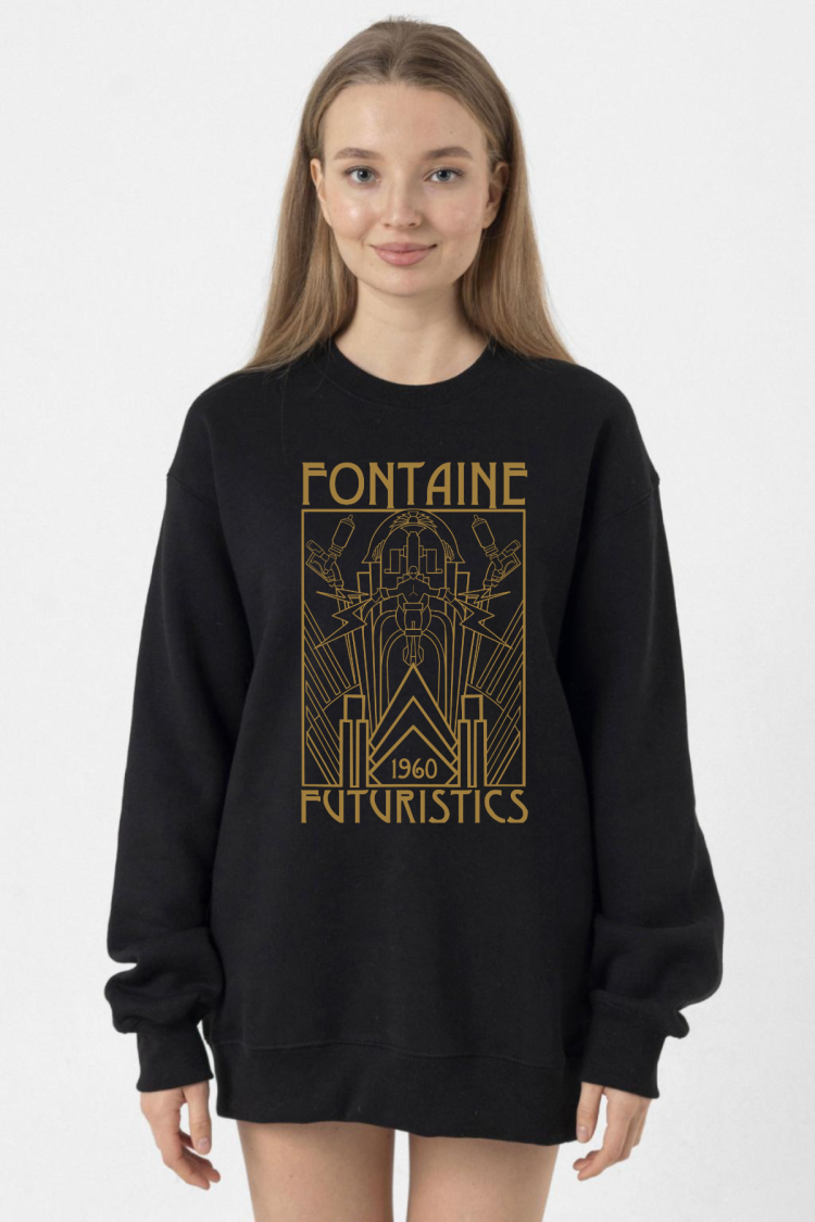 Bioshock Fontaine Futuristics Siyah Kadın 2ip Sweatshirt