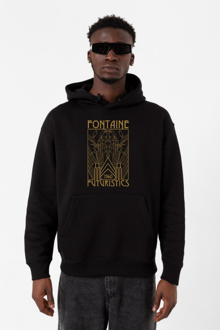 Bioshock Fontaine Futuristics Siyah Erkek 3ip Kapşonlu Sweatshirt