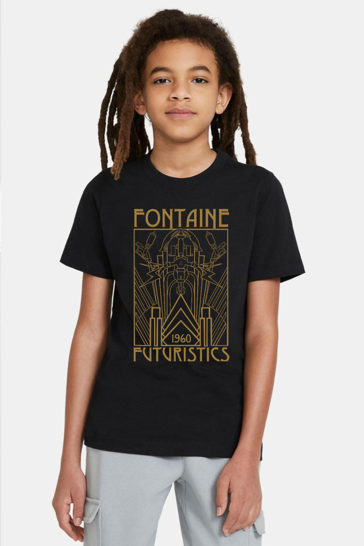 Bioshock Fontaine Futuristics Siyah Çocuk Tshirt