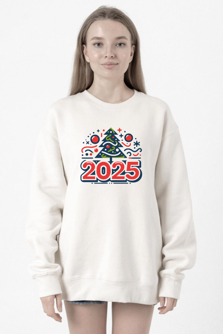 Happy New Year 2025 Essential Beyaz Kadın 2ip Sweatshirt