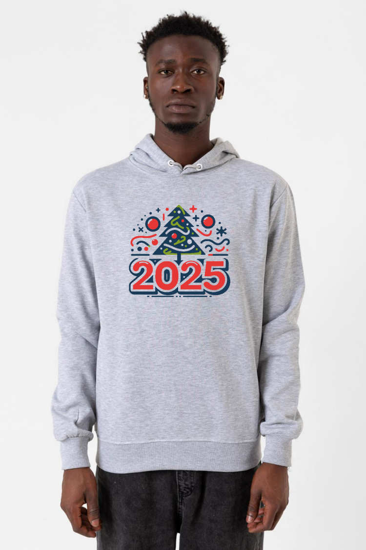 Happy New Year 2025 Essential Grimelanj Erkek Kapşonlu 3ip Sweatshirt