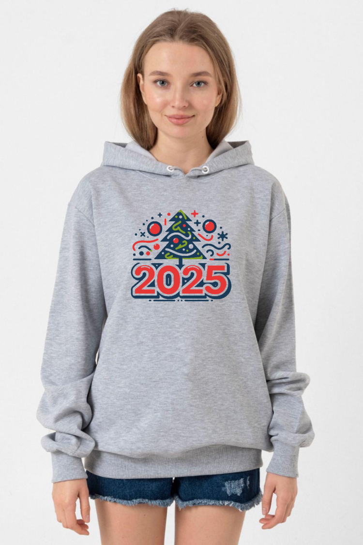 Happy New Year 2025 Essential Grimelanj Kadın 3ip Kapşonlu Sweatshirt