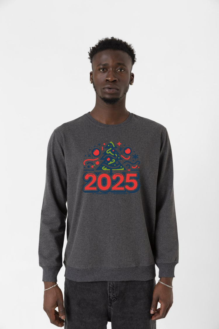 Happy New Year 2025 Essential Füme Erkek 2ip Sweatshirt