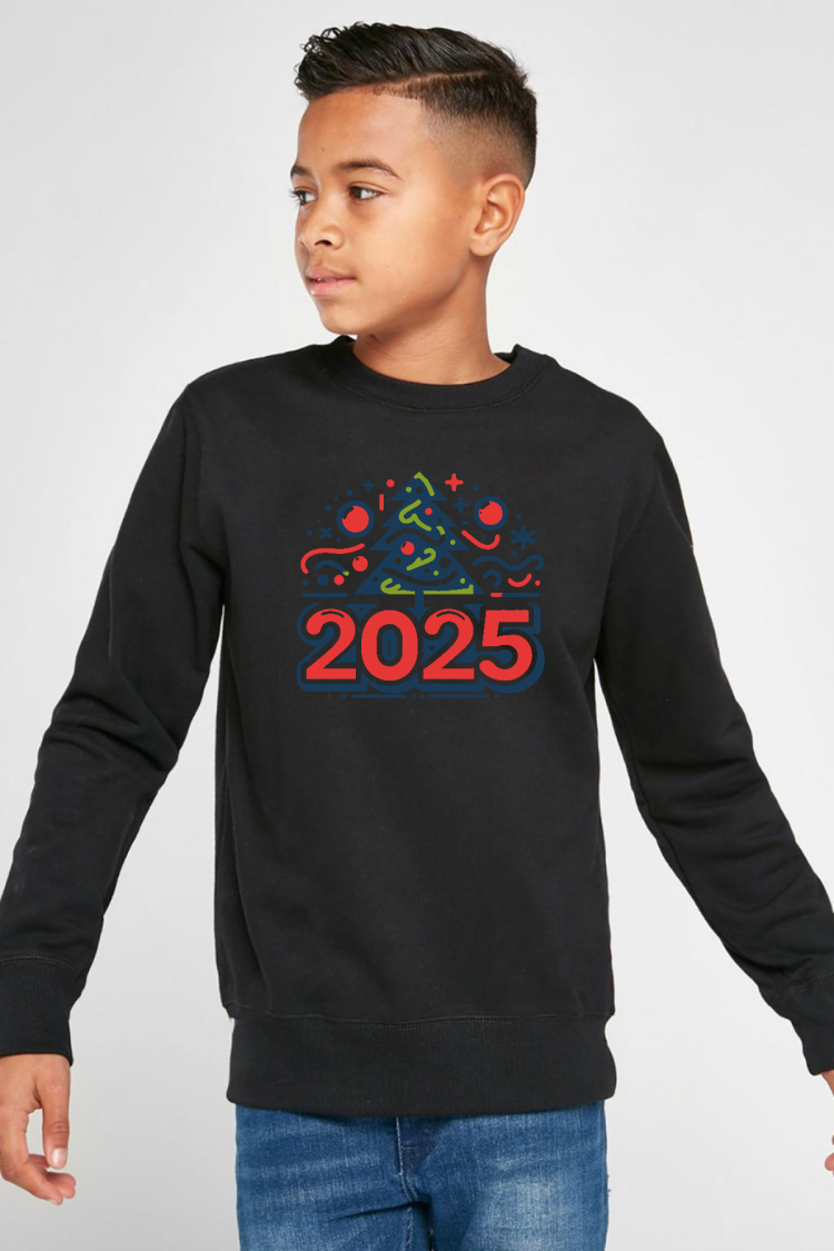 Happy New Year 2025 Essential Siyah Çocuk 2ip Sweatshirt