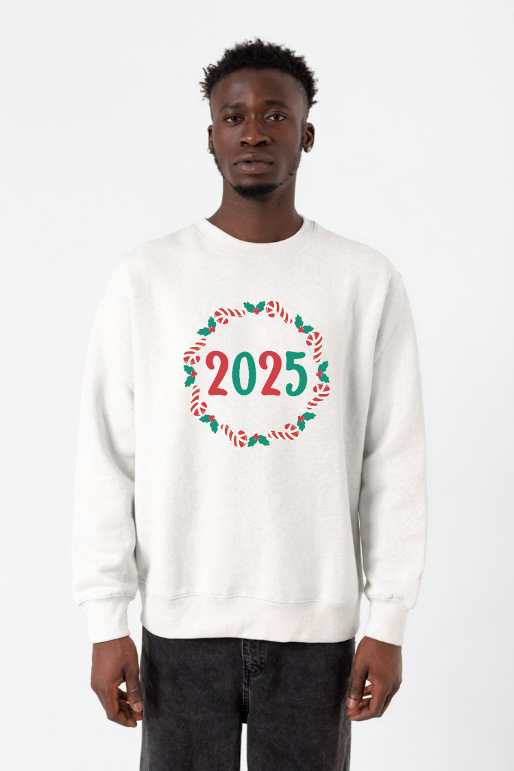 Christmas Holiday Wreath Beyaz Erkek 2ip Sweatshirt