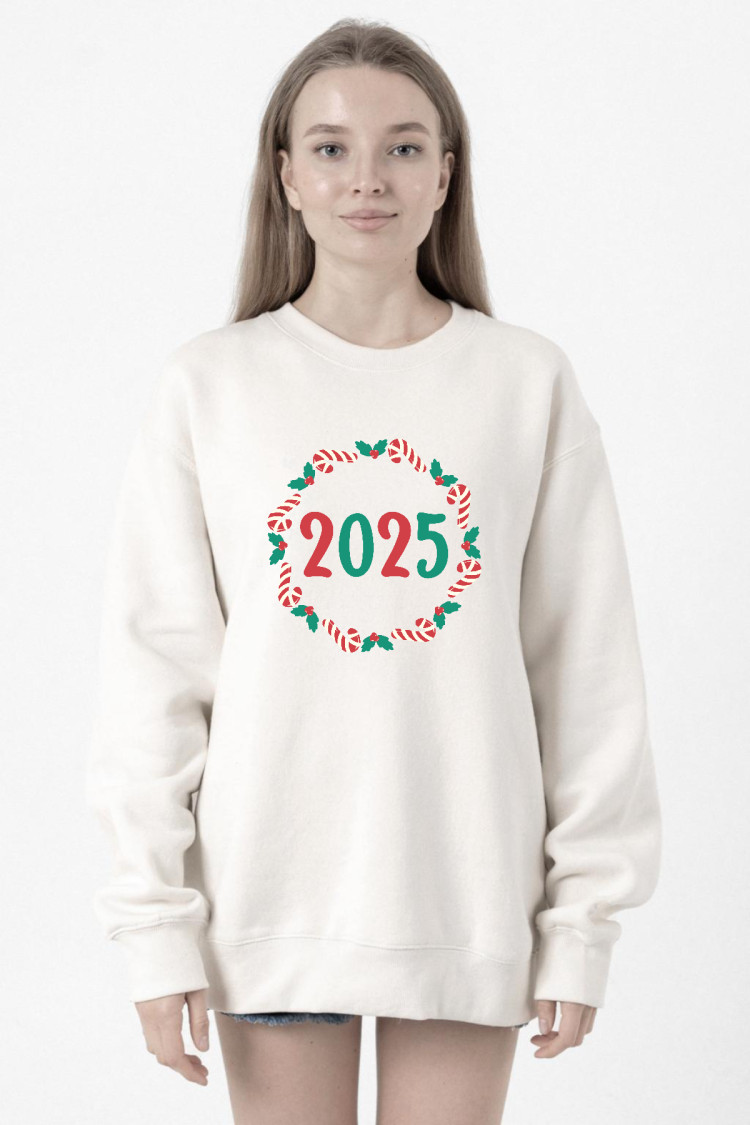 Christmas Holiday Wreath Beyaz Kadın 2ip Sweatshirt