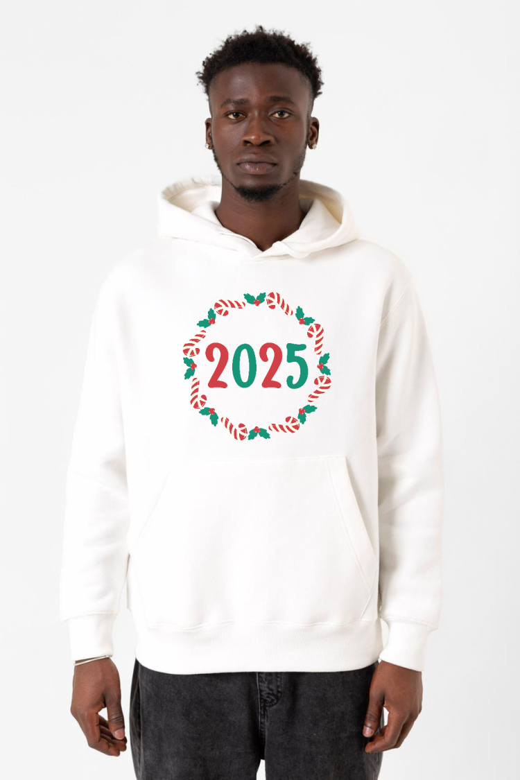 Christmas Holiday Wreath Beyaz Erkek 3ip Kapşonlu Sweatshirt