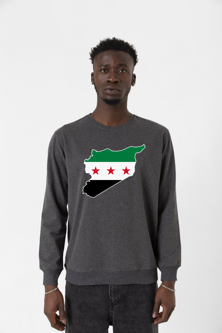 Suriye Yeni Bayrak Füme Erkek 2ip Sweatshirt