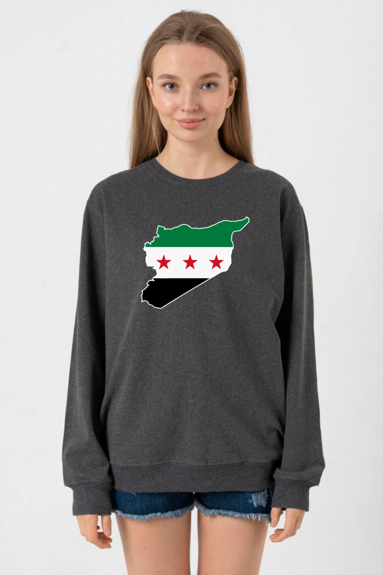 Suriye Yeni Bayrak Füme Kadın 2ip Sweatshirt