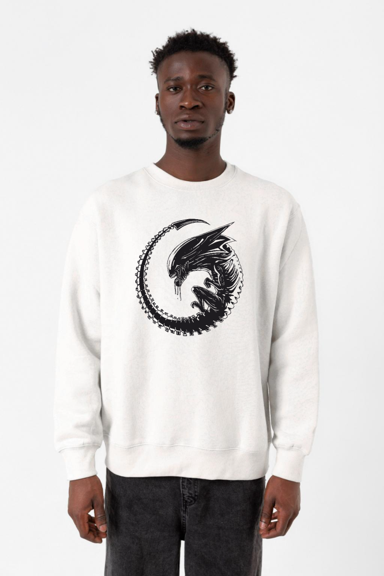 Allien Xenomorph Beyaz Erkek 2ip Sweatshirt