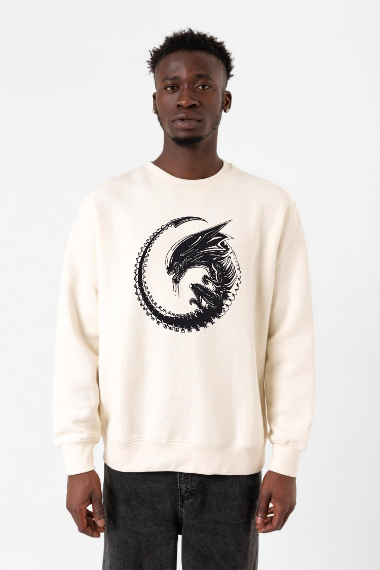 Allien Xenomorph Ekru Erkek 2ip Sweatshirt