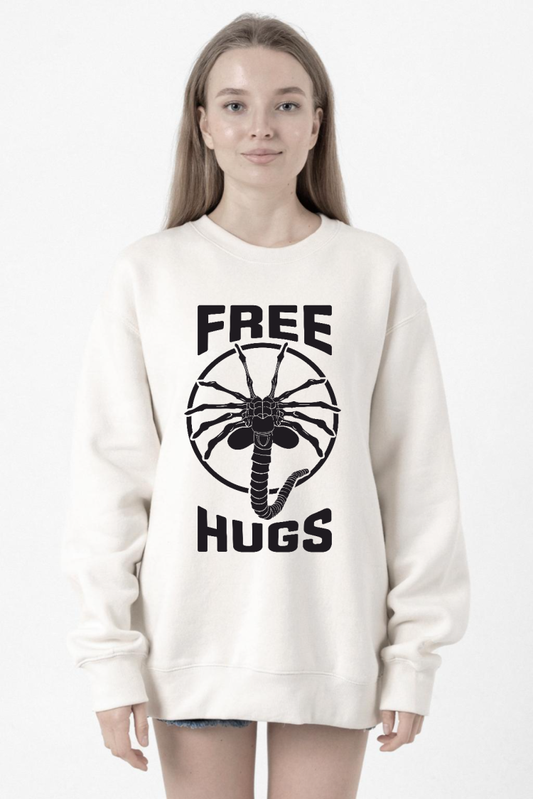 Free Facehugger Hugs Beyaz Kadın 2ip Sweatshirt