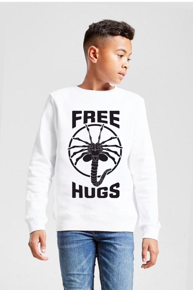 Free Facehugger Hugs Beyaz Çocuk 2ip Sweatshirt