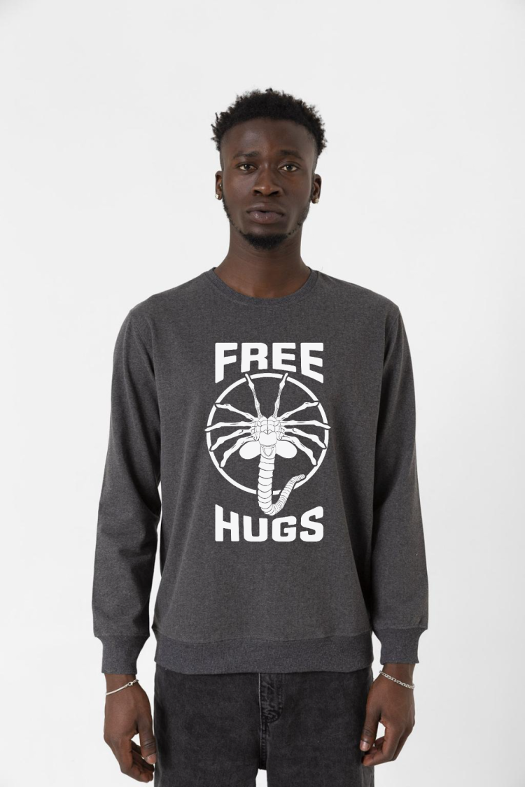 Free Facehugger Hugs Füme Erkek 2ip Sweatshirt