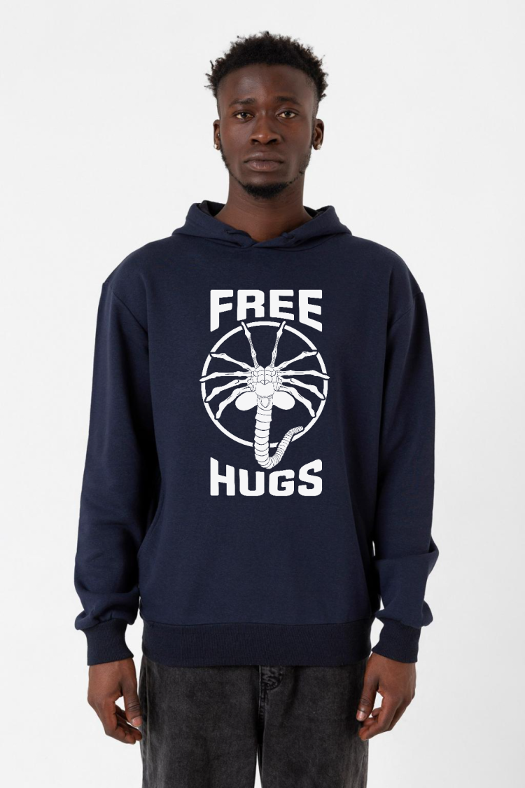 Free Facehugger Hugs Lacivert Erkek 3ip Kapşonlu