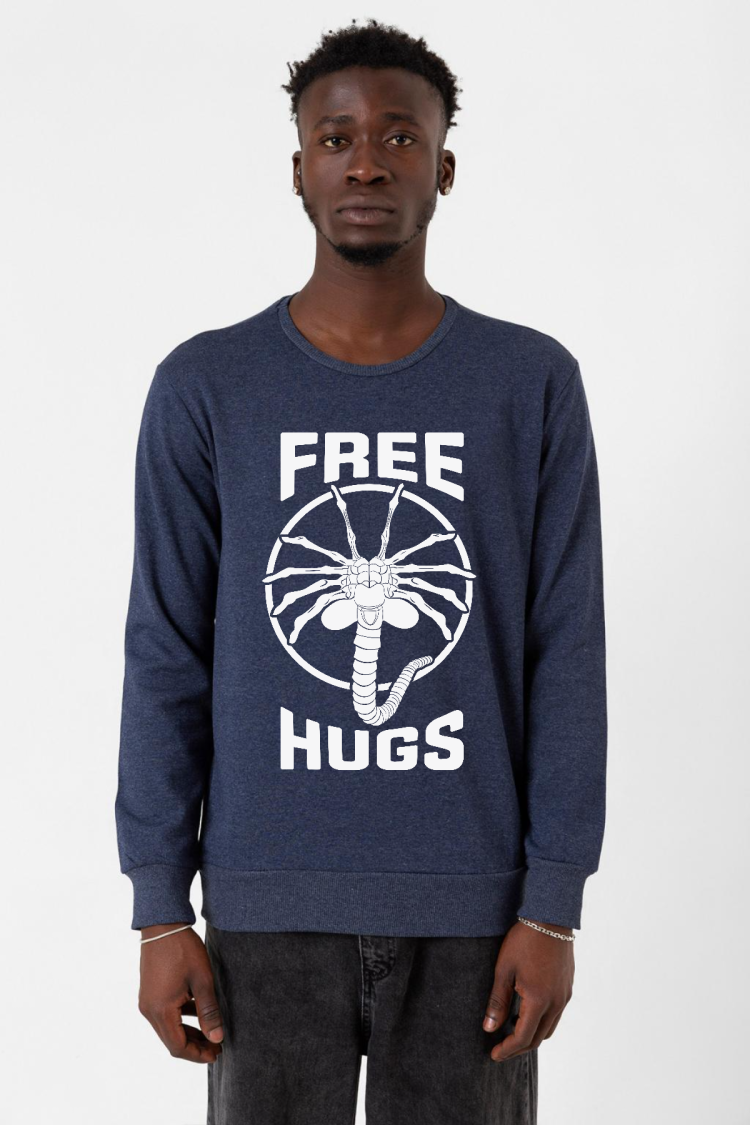 Free Facehugger Hugs indigo Erkek 2ip Sweatshirt