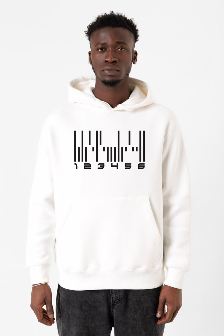 Dark Matter The Android Barcode Beyaz Erkek 3ip Kapşonlu Sweatshirt