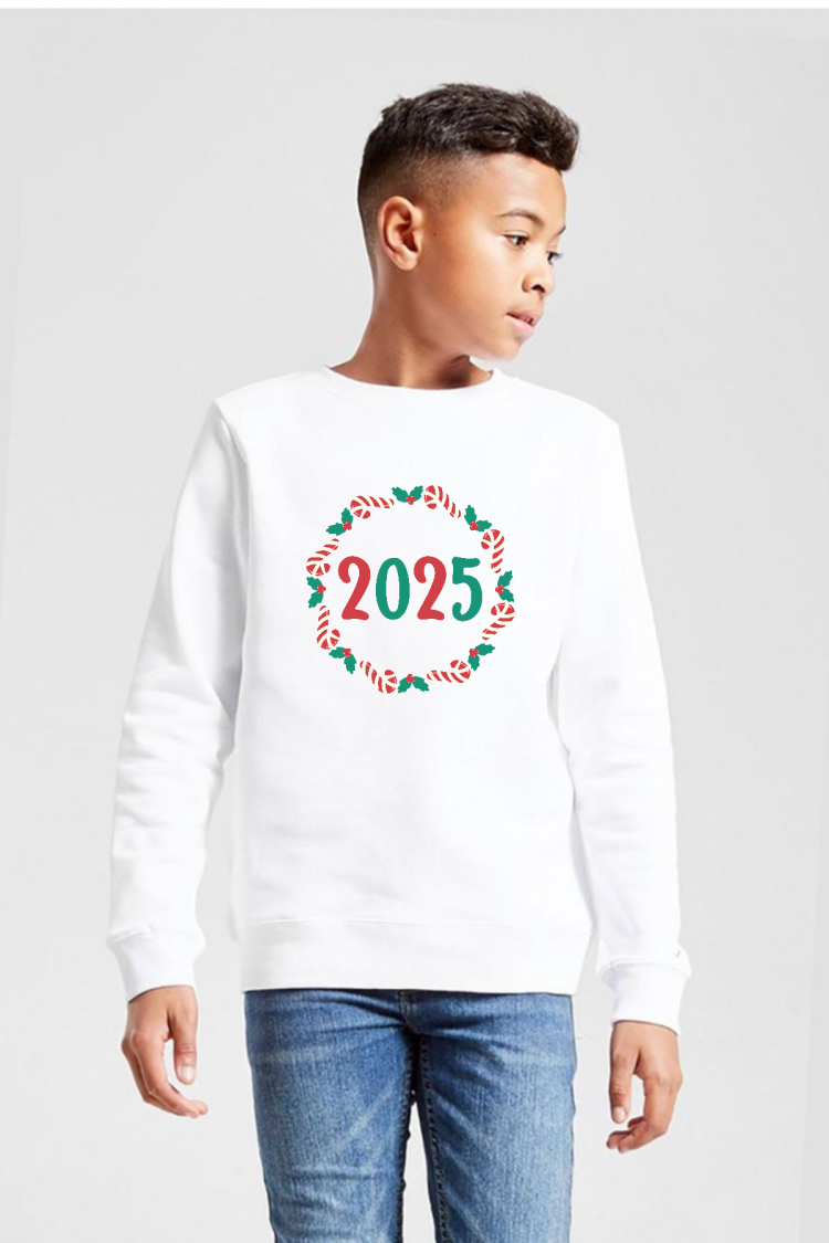 Christmas Holiday Wreath Beyaz Çocuk 2ip Sweatshirt