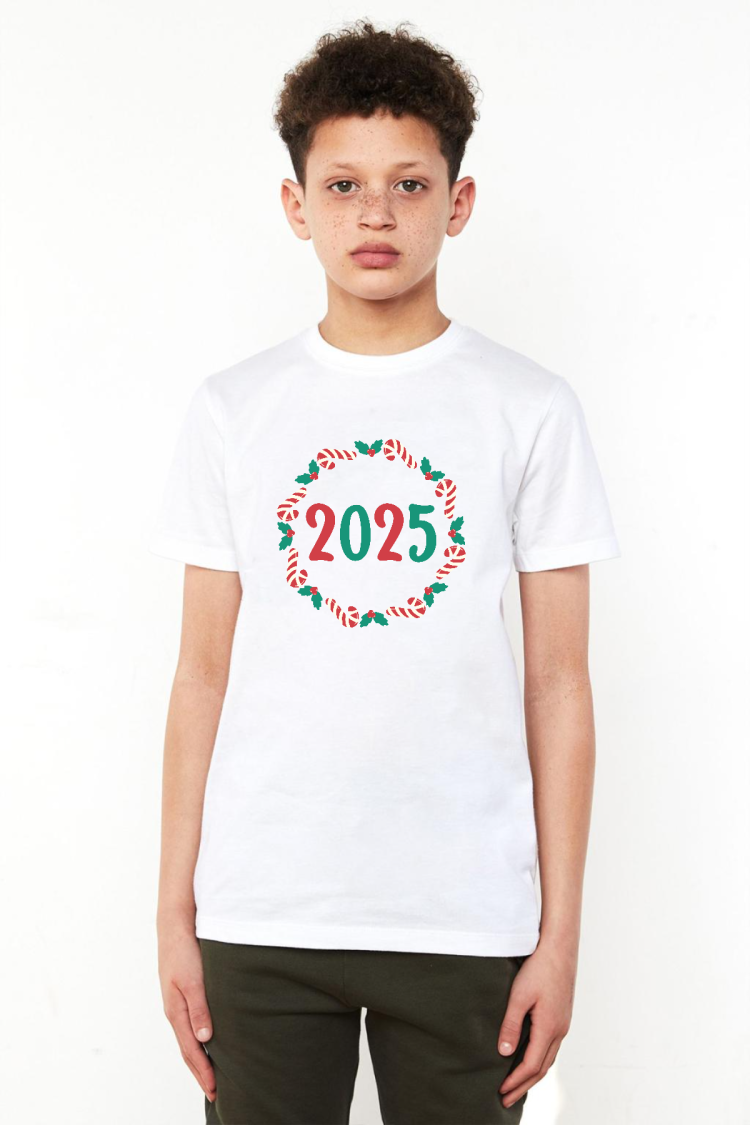 Christmas Holiday Wreath Beyaz Çocuk Bisikletyaka Tshirt