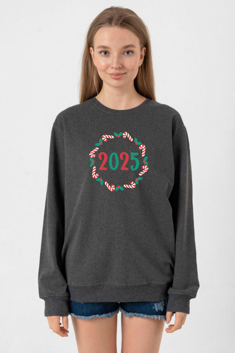 Christmas Holiday Wreath Füme Kadın 2ip Sweatshirt