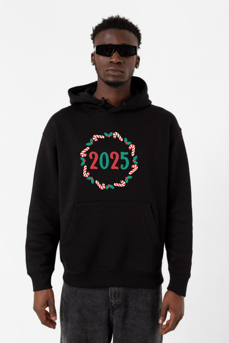 Christmas Holiday Wreath Siyah Erkek 3ip Kapşonlu Sweatshirt