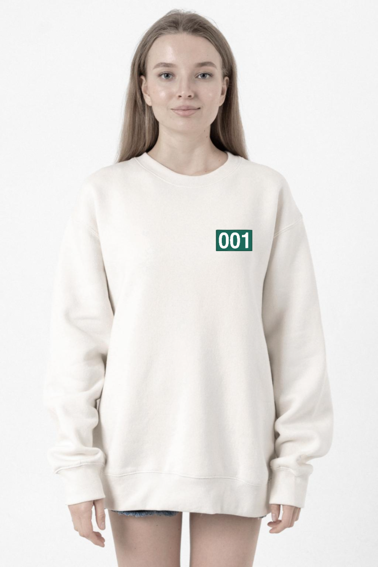 Squid Game Player 001 Beyaz Kadın 2ip Sweatshirt