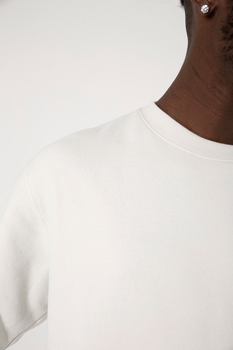 Beyaz Erkek Basic Sweatshirt