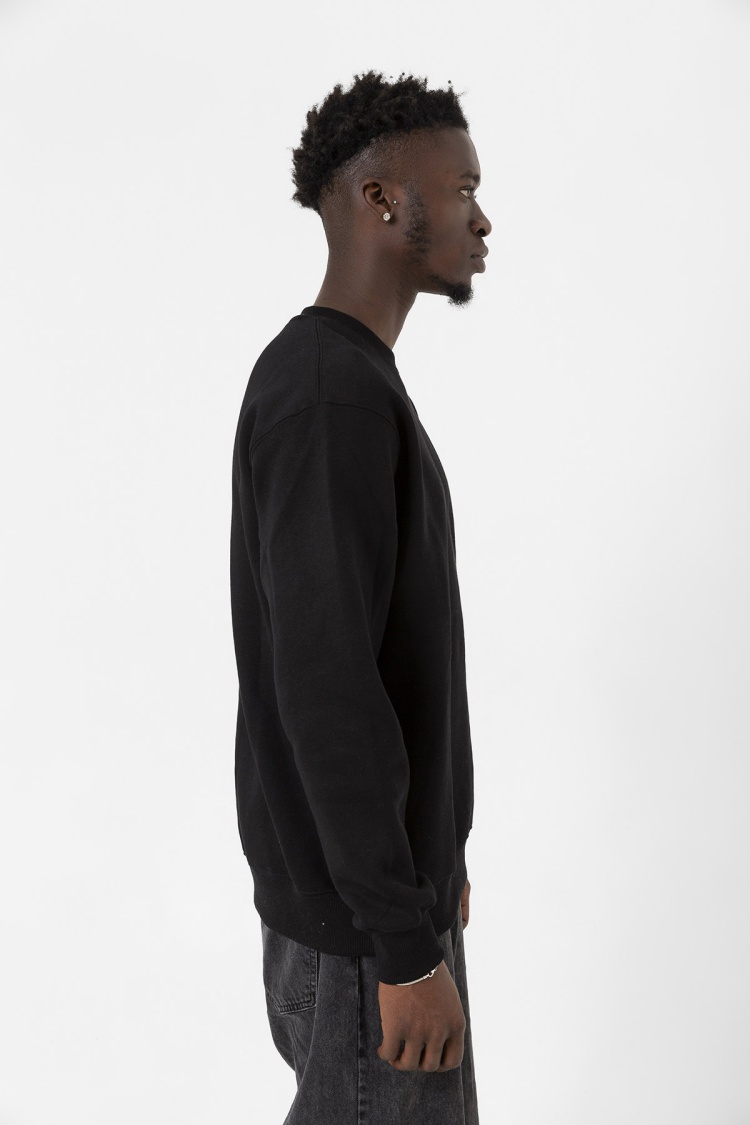 Siyah Erkek Basic Sweatshirt